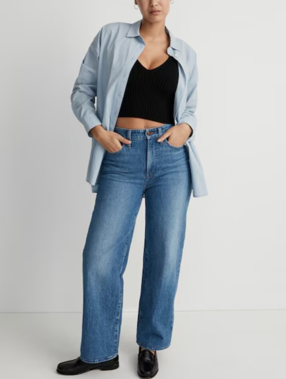 Madewell The Curvy Perfect Vintage Wide-Leg Crop Jean 32 Cresslow Wash - Picture 3 of 10
